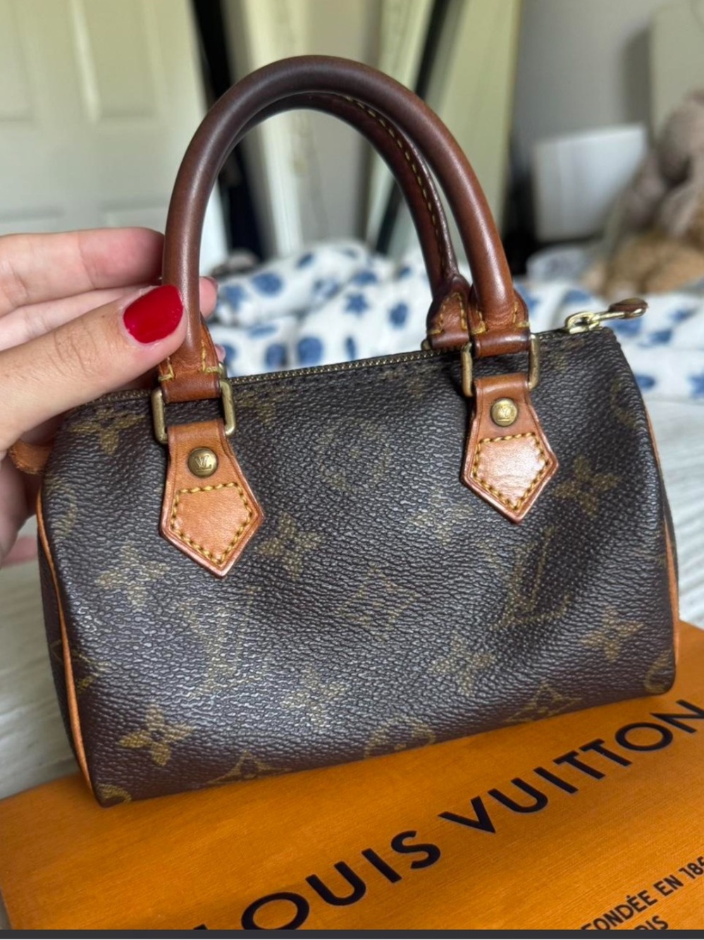 Louis Vuitton Dark Brown Monogram Mini Nano Speedy Vintage